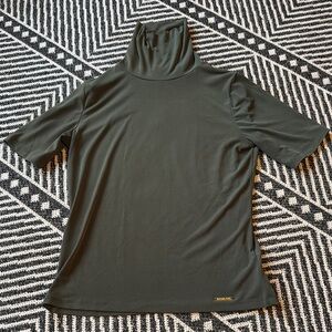 MK Women's Olive Green Turtleneck Top